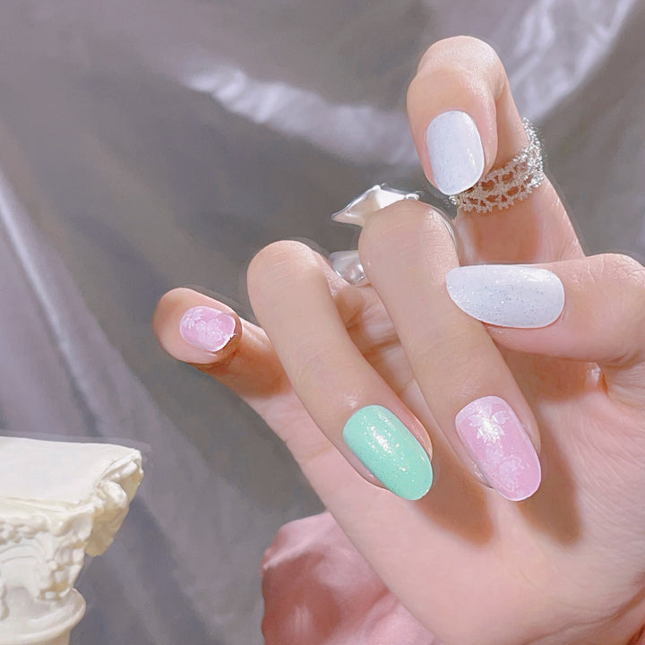 Floral Design Press-On Nail Set