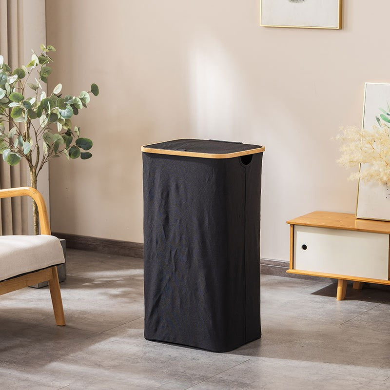 Laundry basket with removable lid and bamboo frame Stornfield