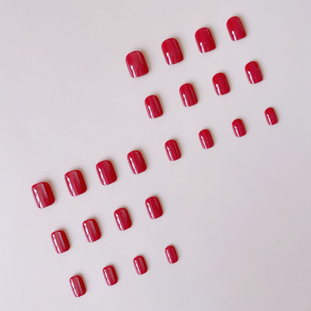 Acrylic nail set with shiny Bordeaux finish Stornfield