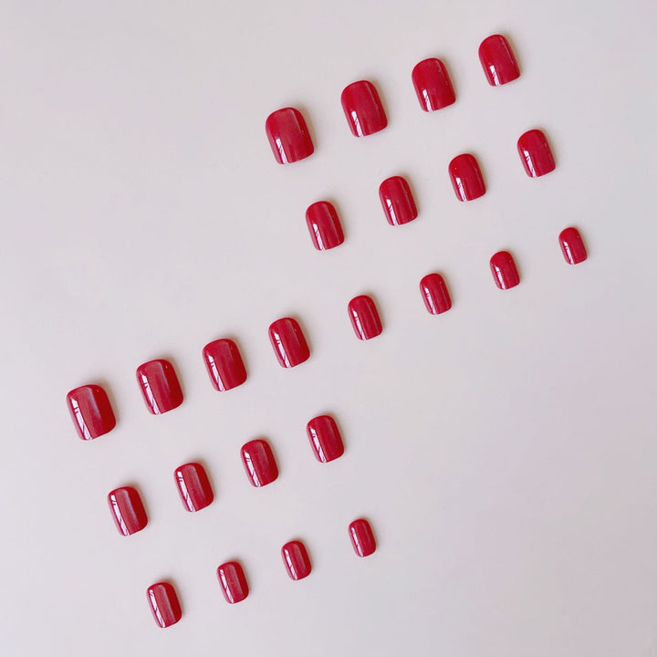 Acrylic nail set with shiny Bordeaux finish Stornfield
