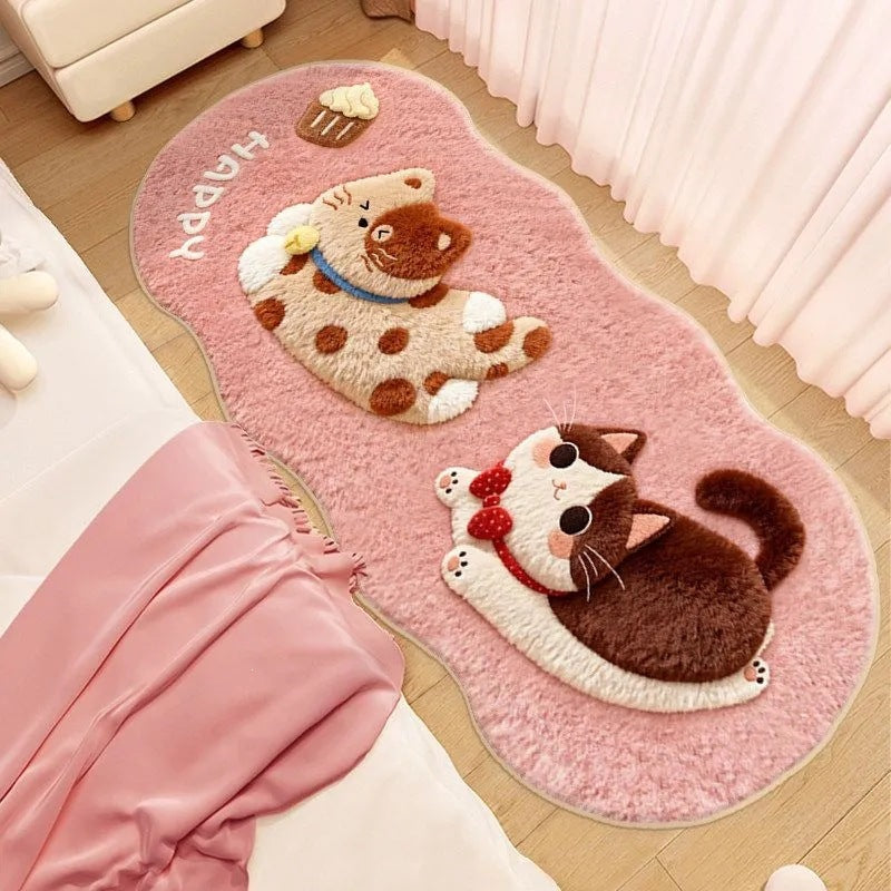 Cat-Themed Soft Plush Floor Mat