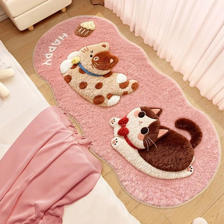Cat-Themed Soft Plush Floor Mat