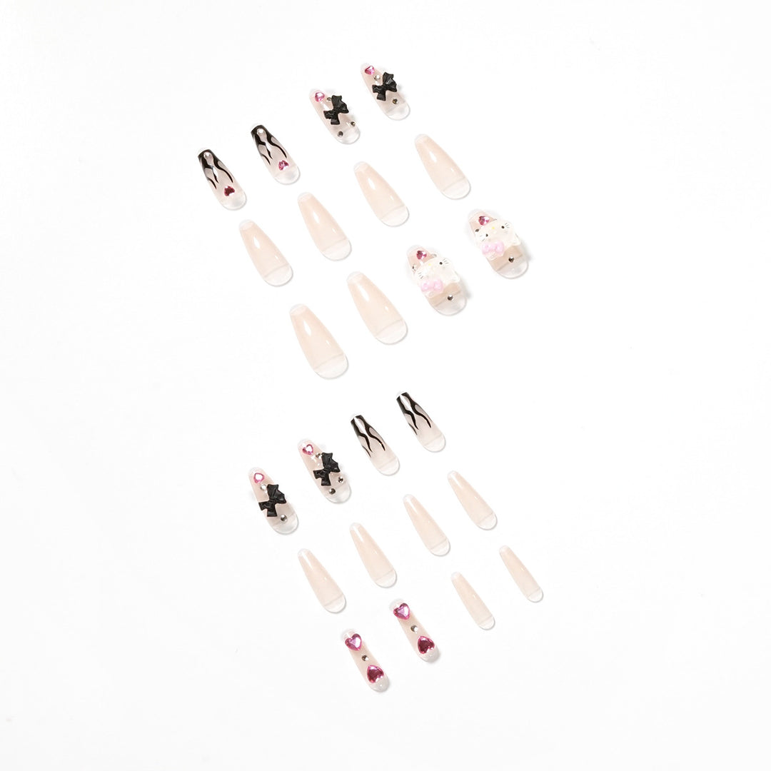 Artful nail extensions with Hello Kitty and floral accents Stornfield