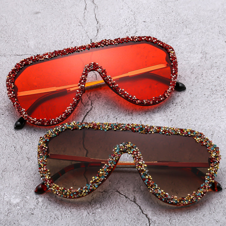 Women extravagant oversized sunglasses with glamour frame Stornfield