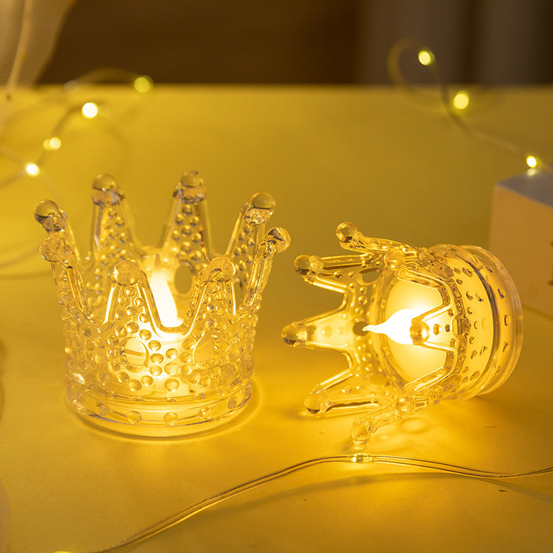 Crown-Shaped LED Decorative Candle Holder