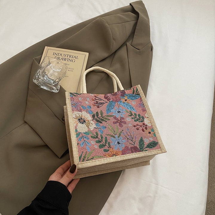 Floral Embellished Mini Tote Bag