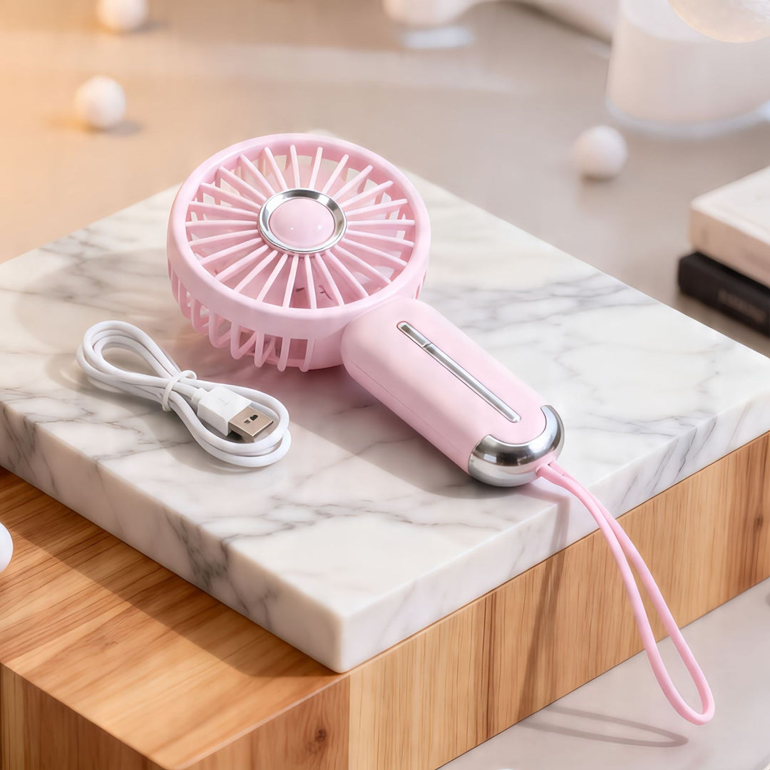 Women Portable Mini Hand Fan with USB Charging Function and Ergonomic Handle Stornfield