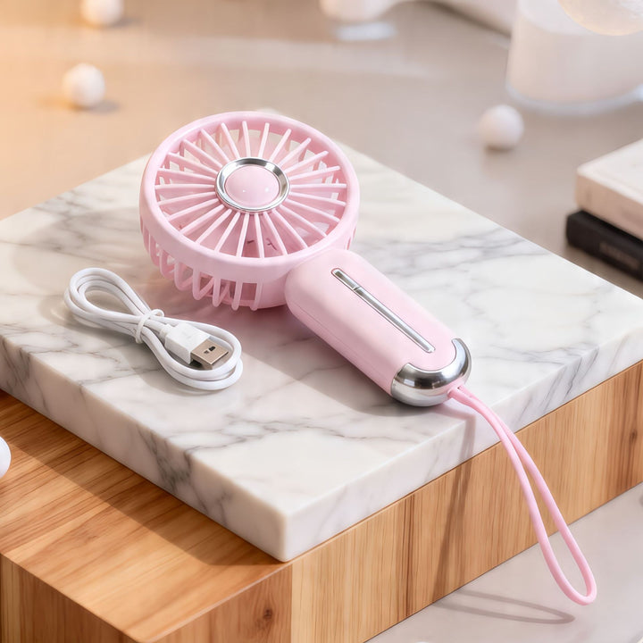 Women Portable Mini Hand Fan with USB Charging Function and Ergonomic Handle Stornfield