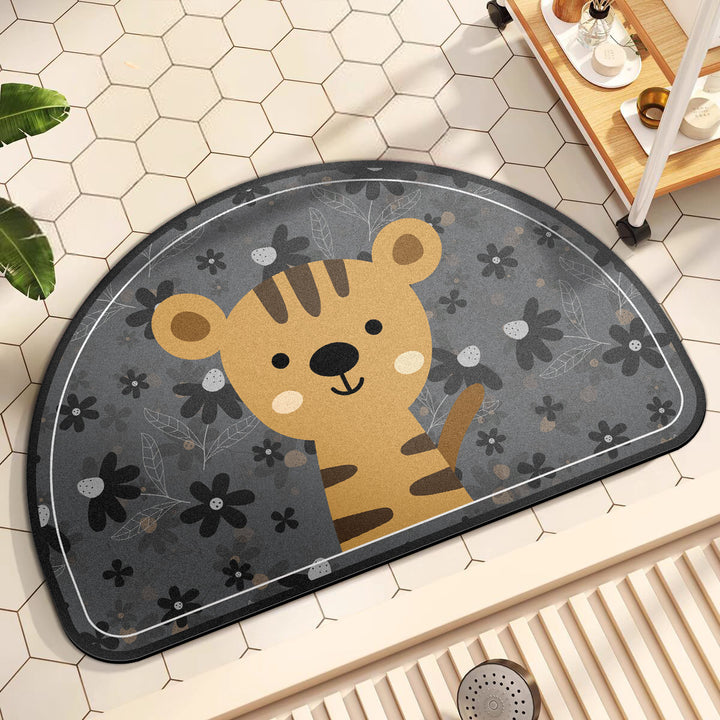 Playful Giraffe Themed Bath Mat