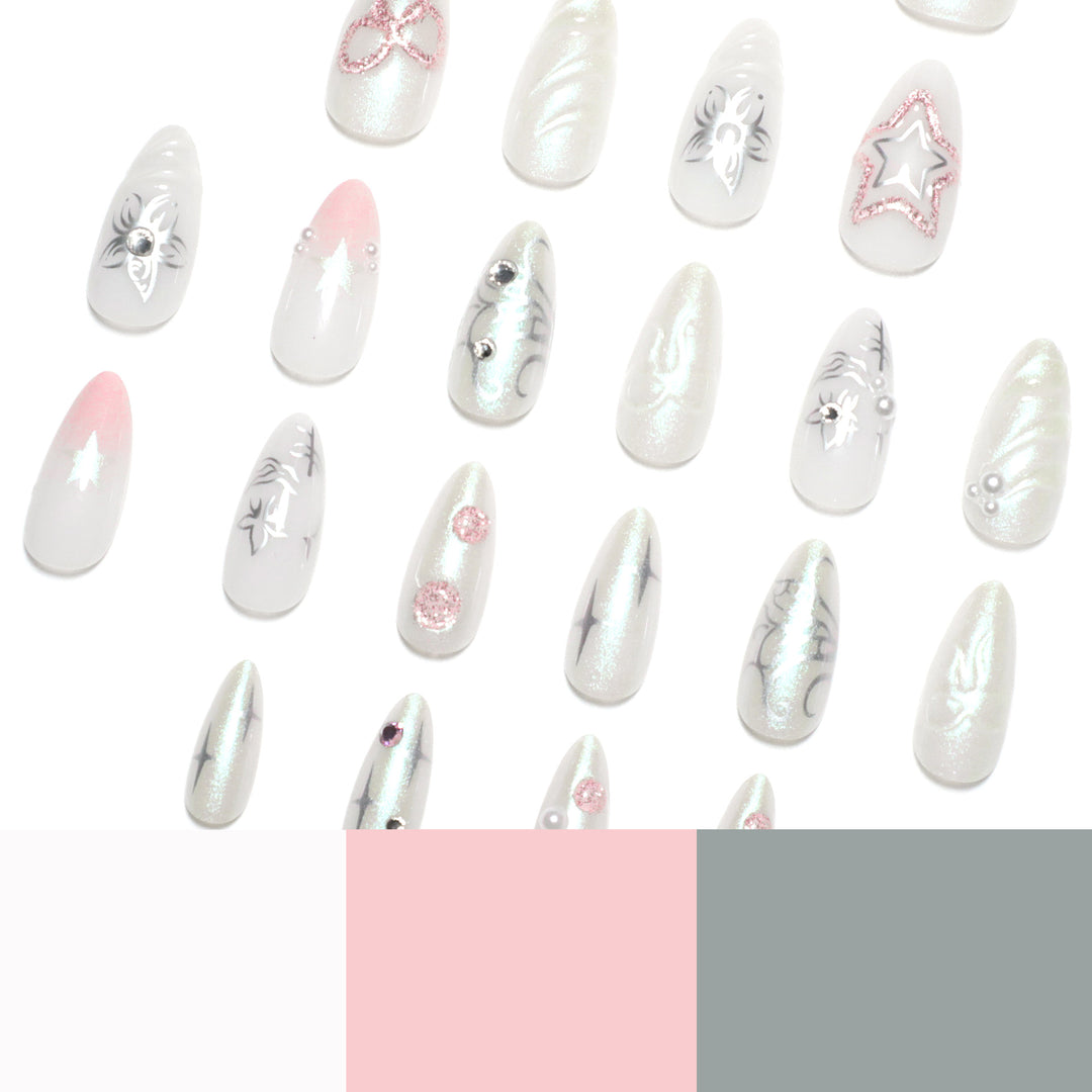 Artistic nail extensions with shiny embellishments Stornfield