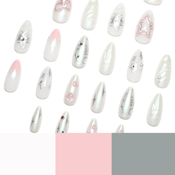 Artistic nail extensions with shiny embellishments Stornfield