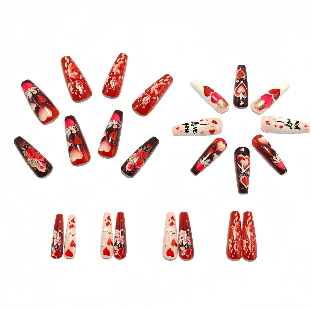Artificial Nails in Romantic Heart Design Stornfield