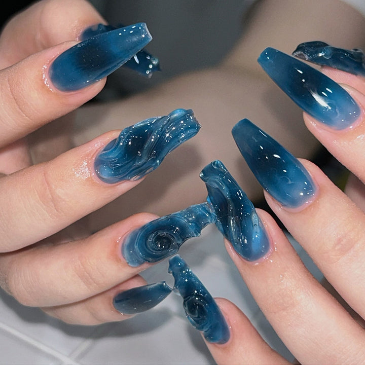 Artistic Swirl Press-On Nail Extensions Stornfield