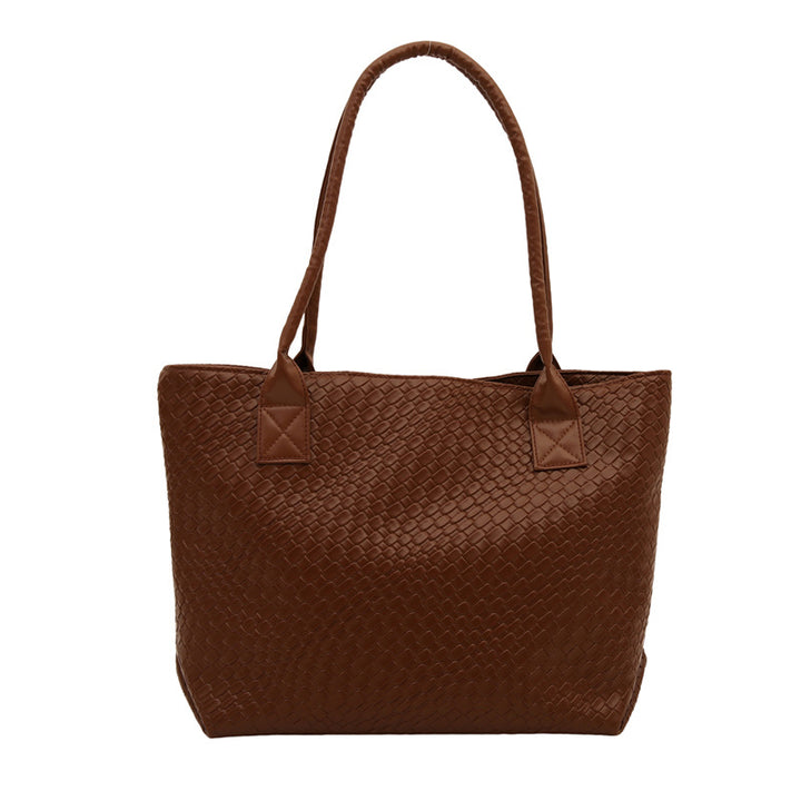 Woven Textured Tote Handbag