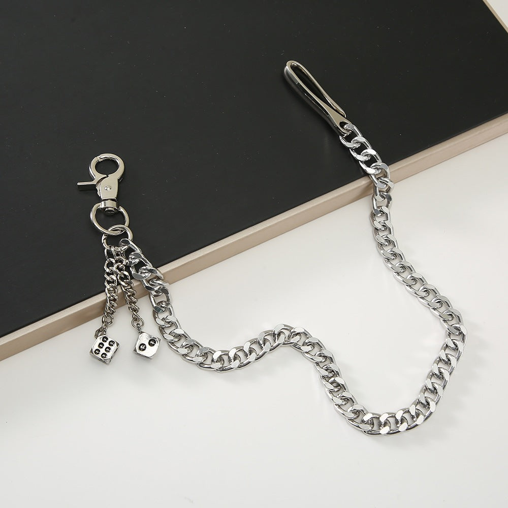 Fashionable chain keychain with cube pendants Stornfield