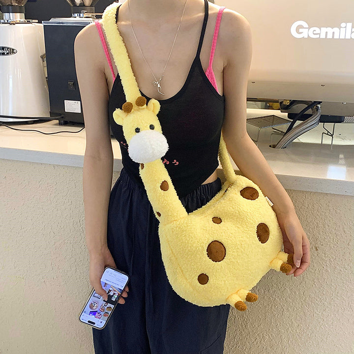Plush Shoulder Bag in Giraffe Design Stornfield