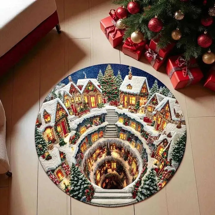 Christmas Train-Themed Area Rug
