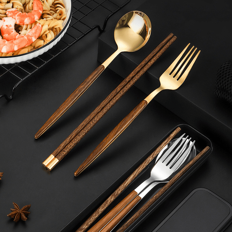 Stainless Steel Utensil Sets With Wooden Handle | Stornfield
