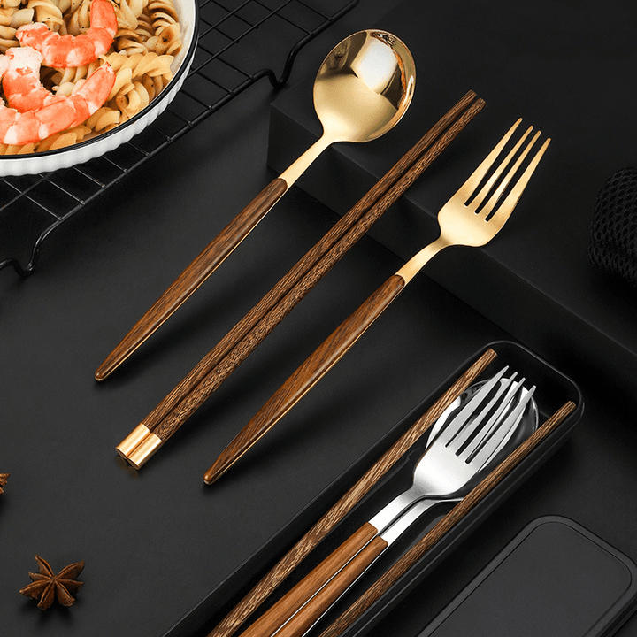 Stainless Steel Utensil Sets With Wooden Handle | Stornfield
