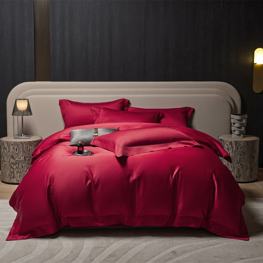 Luxury Sateen Duvet Cover Bedding Set with Hidden Zipper and Pillow Shams