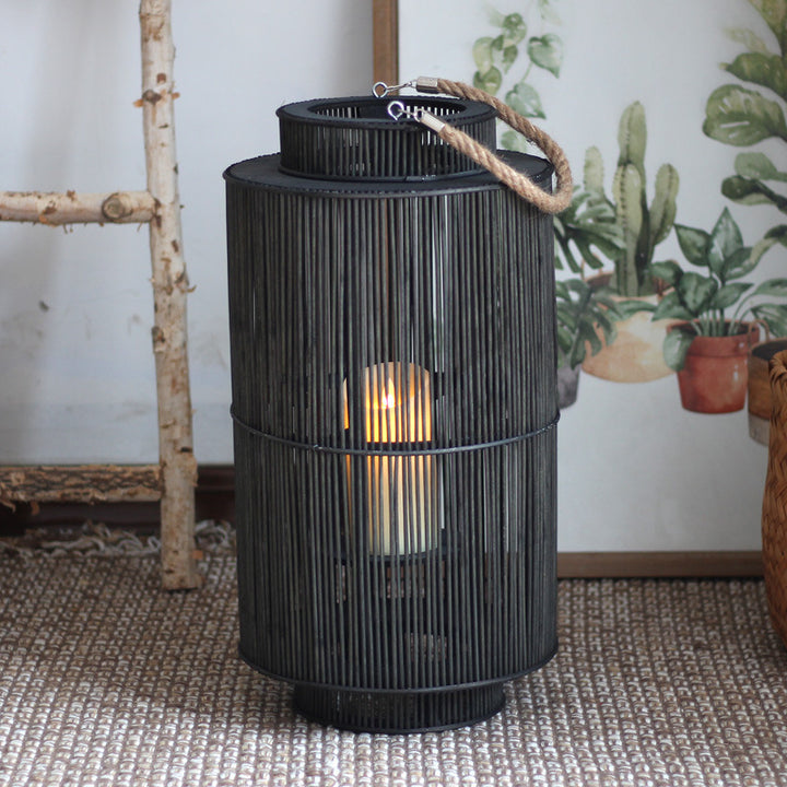 Decorative lantern made of woven material Stornfield
