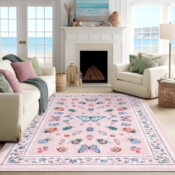 Decorative Floral Pattern Area Rug Stornfield