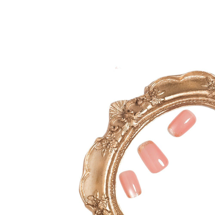 Glossy French Tip Press-On Nails with Shimmer Effects Stornfield