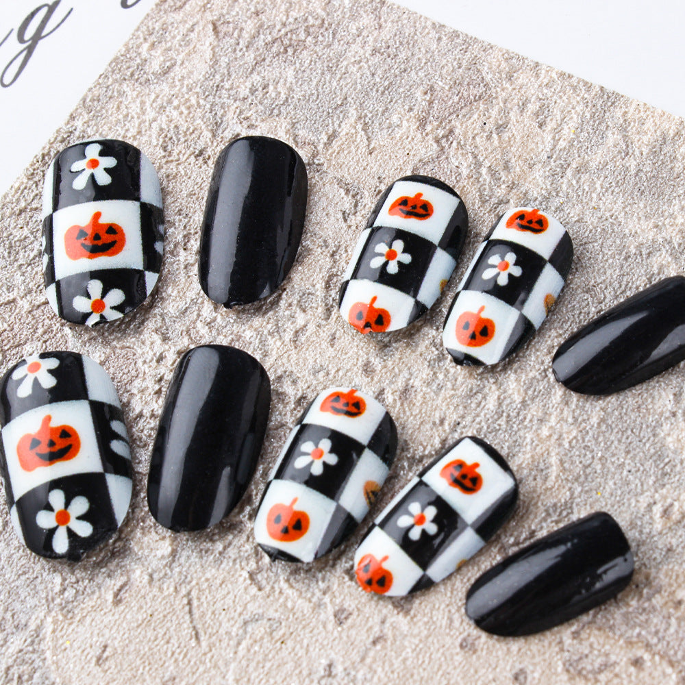 Festive Halloween-Themed Press-On Nail Art Set Stornfield