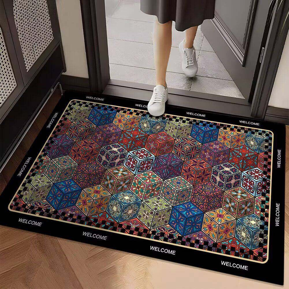 Vibrant Geometric Design Entrance Mat