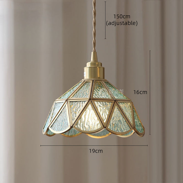 Adjustable Vintage Glass Pendant Light