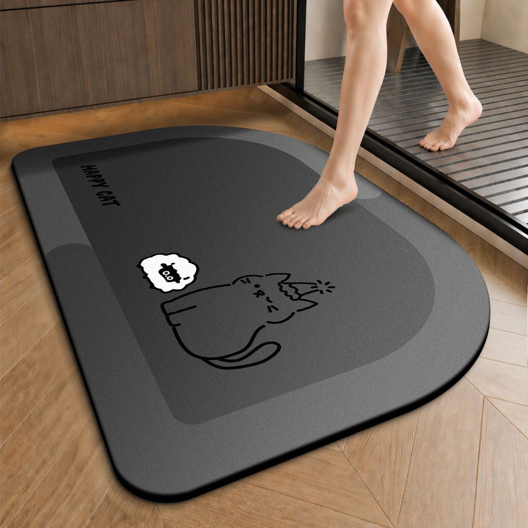 Funny Cartoon Cat-Themed Anti-Slip Bath Mat