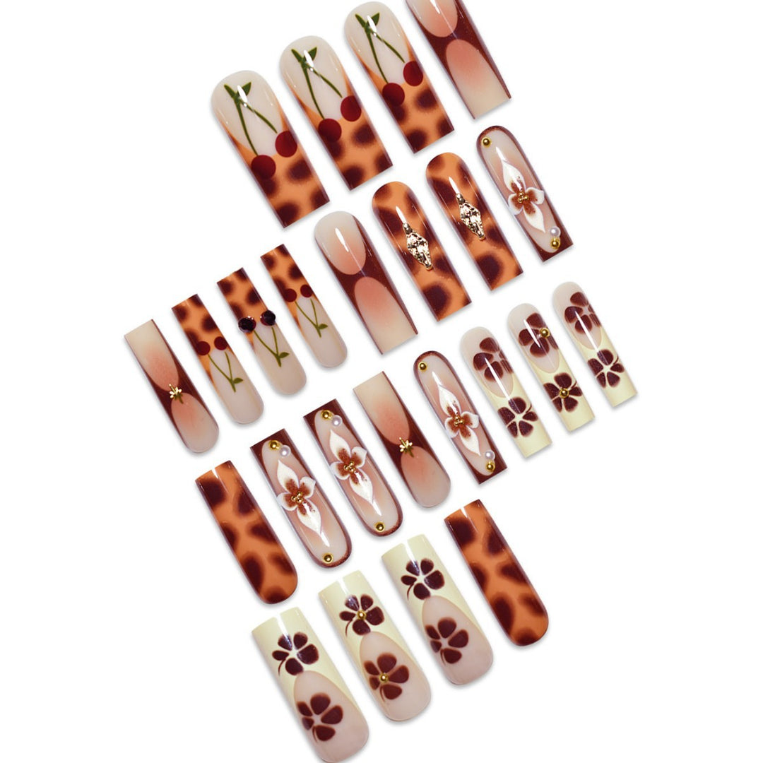Artistic Floral Long-Lasting Press-On Nail Extensions Stornfield