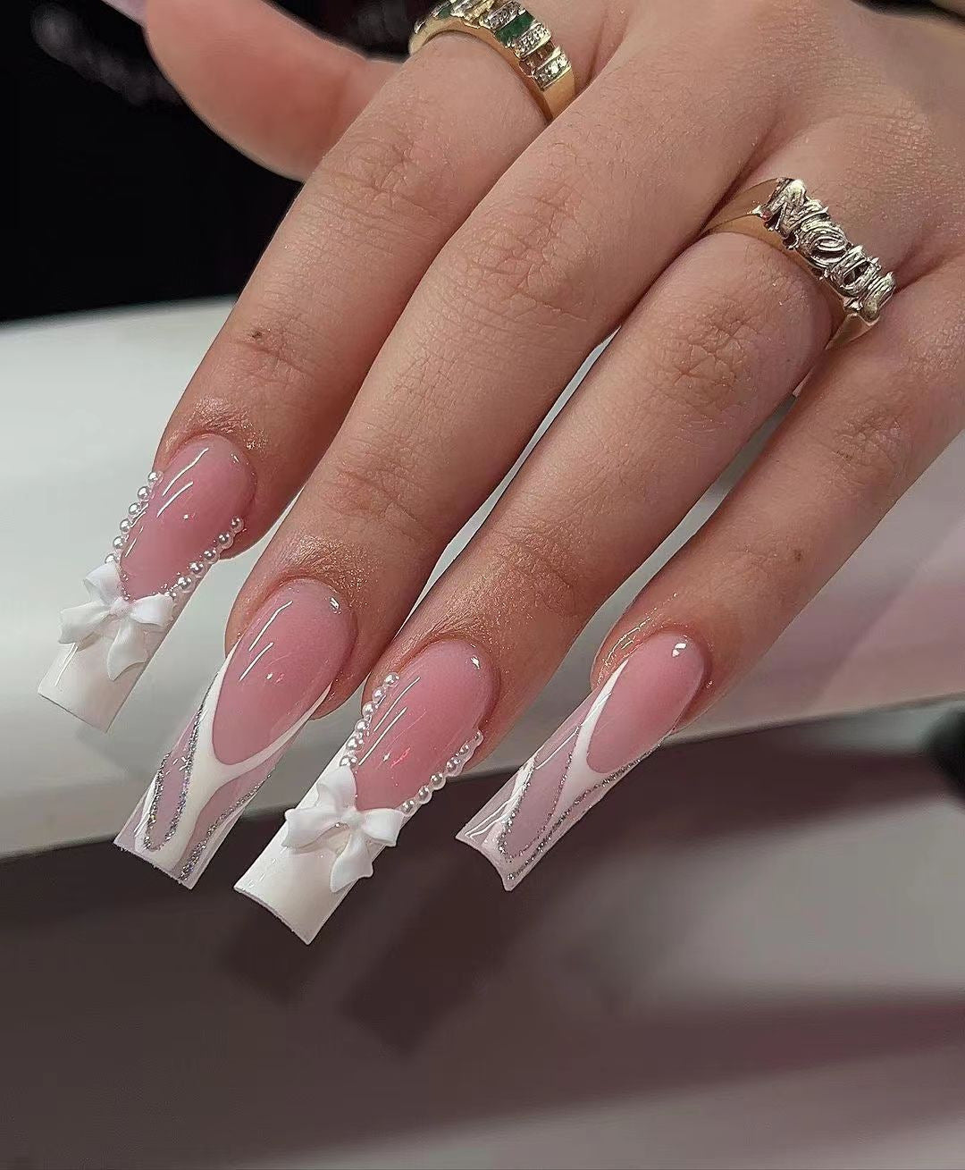 Ornate Decorative Acrylic Press-On Nails Stornfield