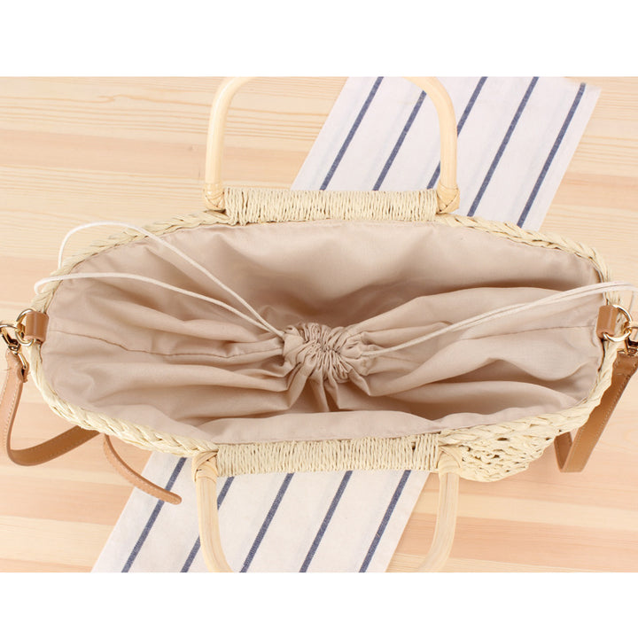 Soft and Stylish Straw Shoulder Bag with Removable Tassel Detail Stornfield