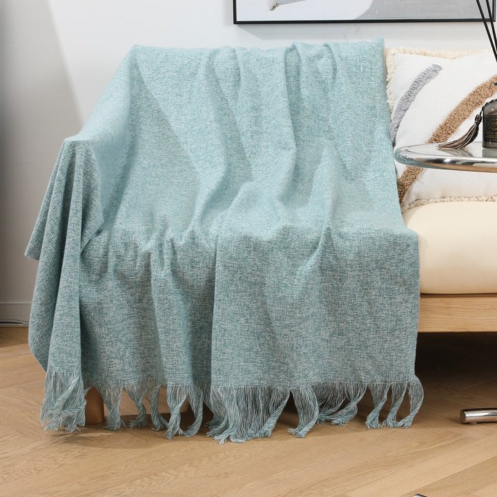 Textured Fringed Throw Blanket