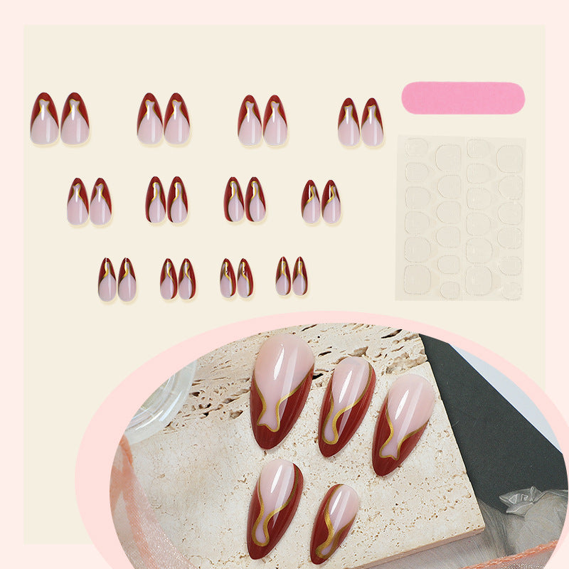 Artistic Nail Art Set with Elegant Swirl Design Stornfield