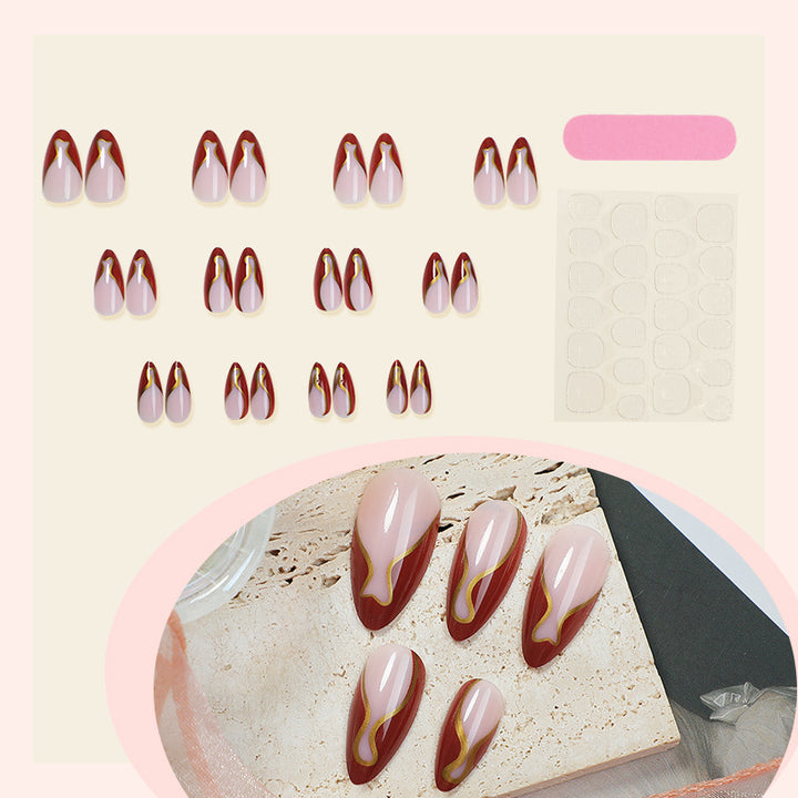 Artistic Nail Art Set with Elegant Swirl Design Stornfield