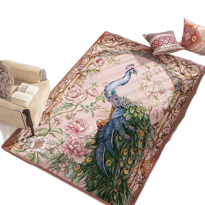 Ornamental Peacock Design Area Rug Stornfield