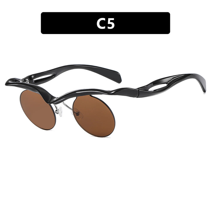Women's futuristic sunglasses with curved frame and polarized lenses Stornfield