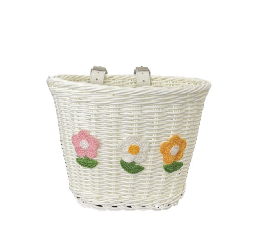 Floral Embroidered Woven Storage Basket Stornfield