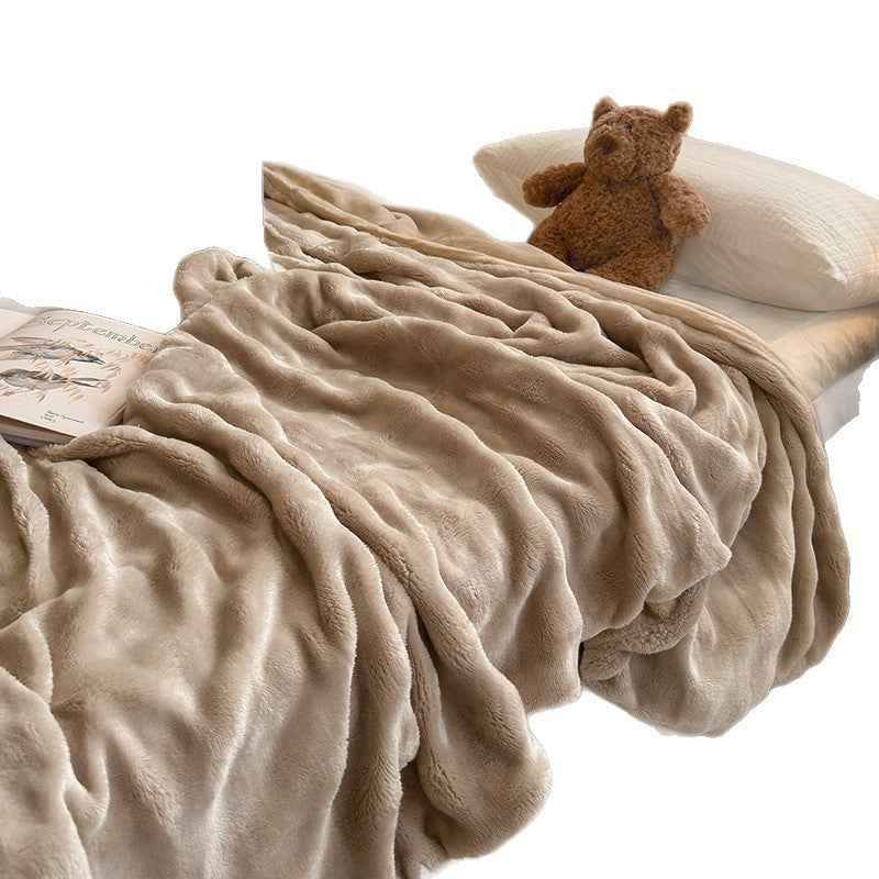Luxurious extra soft microfiber throw blanket with high pile plush and thermal lining
