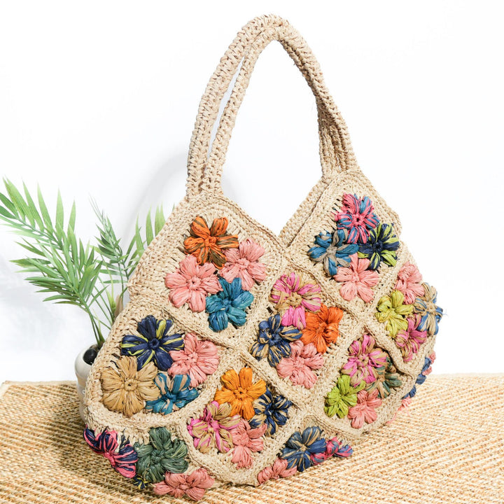Handcrafted crossbody bag with floral decorative embroidery Stornfield