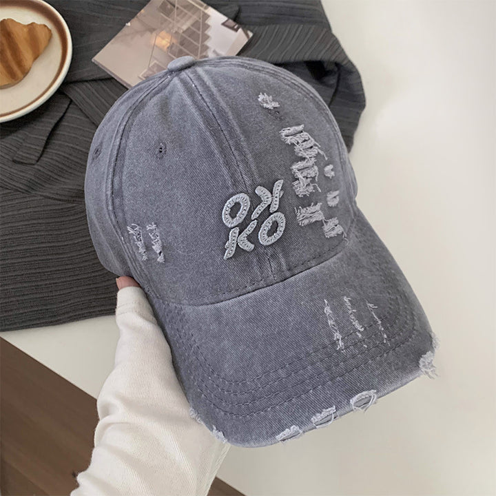 Women's Distressed Graphic Embroidered Baseball Cap Stornfield