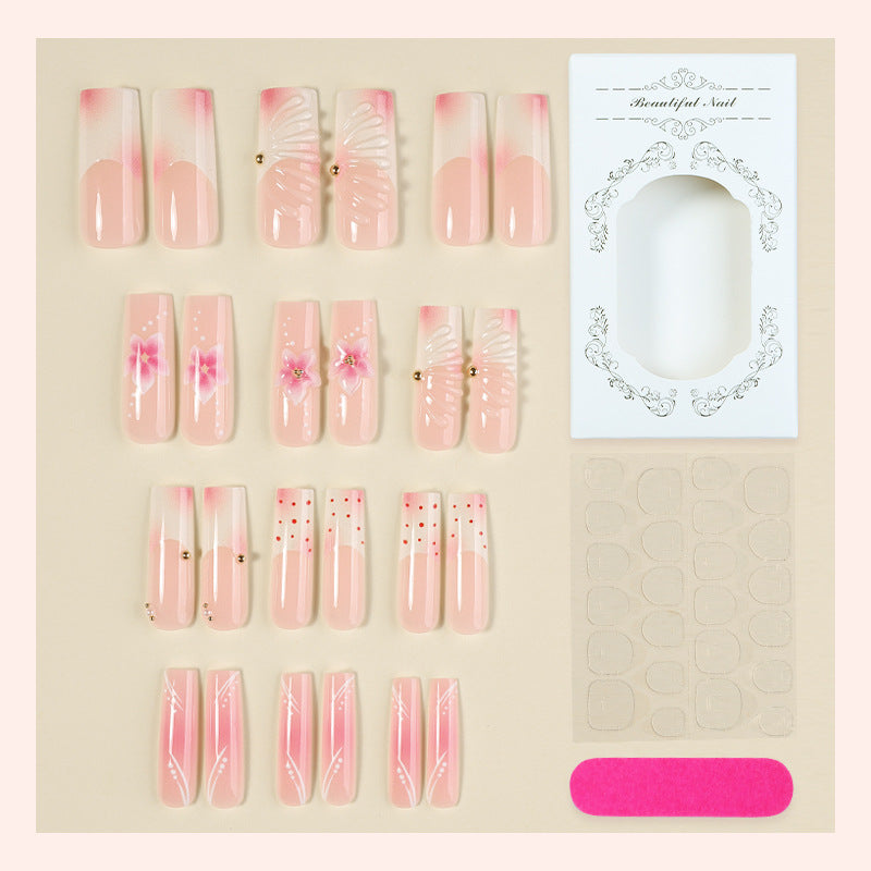 Artistic Press-On Nail Art Kit with Floral Designs Stornfield