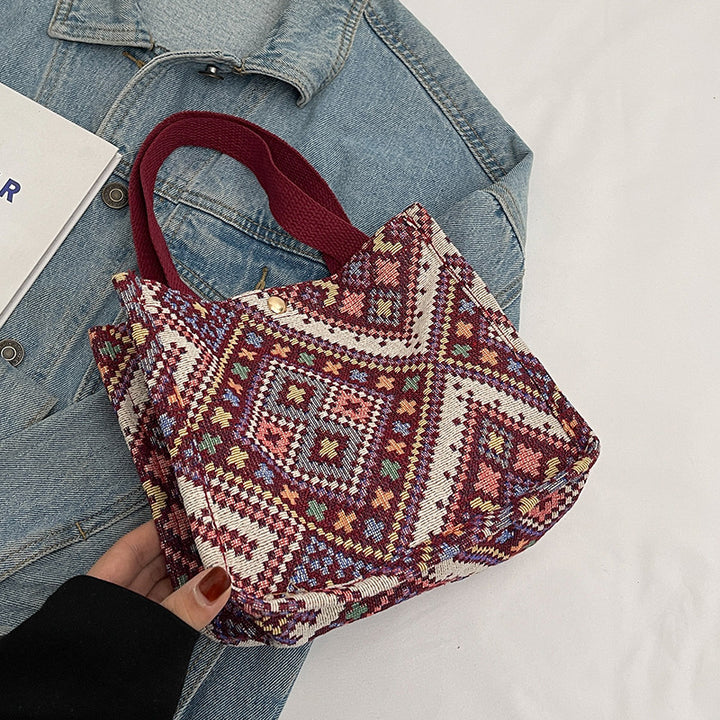 Handcrafted Geometric Patterned Tote Bag