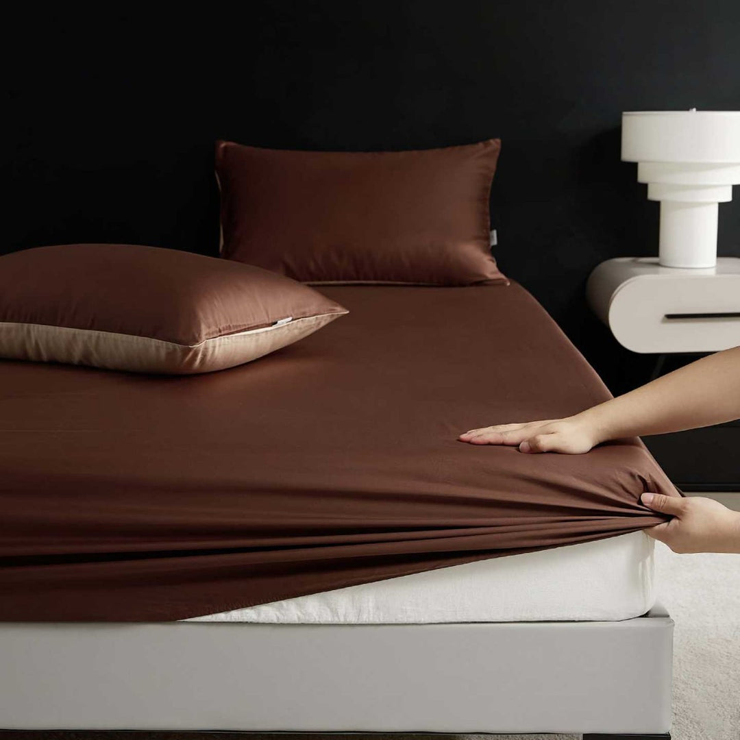 Reversible Premium Cotton Satin Bed Set with Silky Soft Finish