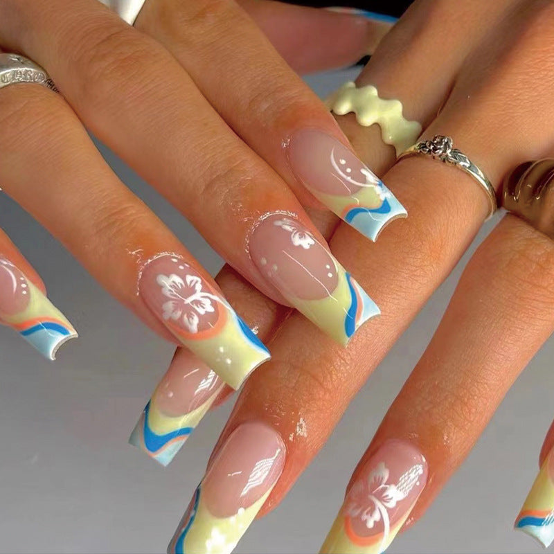 Artful acrylic nails with maritime design Stornfield