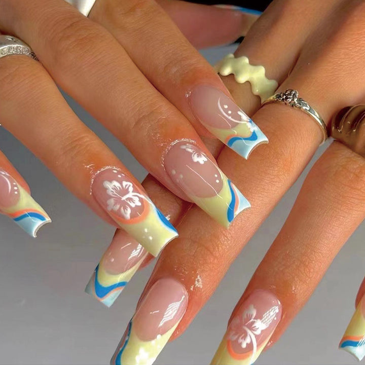 Artful acrylic nails with maritime design Stornfield