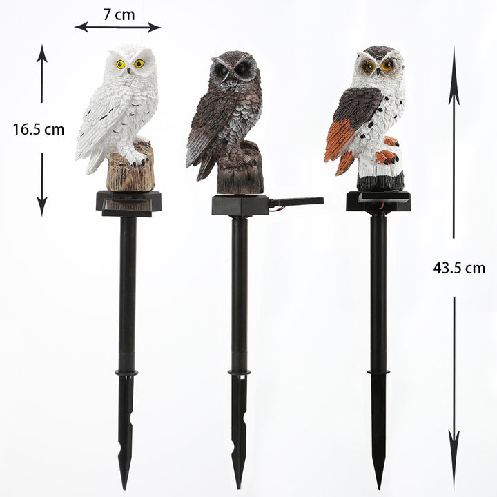 Realistic Owl Solar Garden Stake Light With LED Resin Sculpture Stornfield