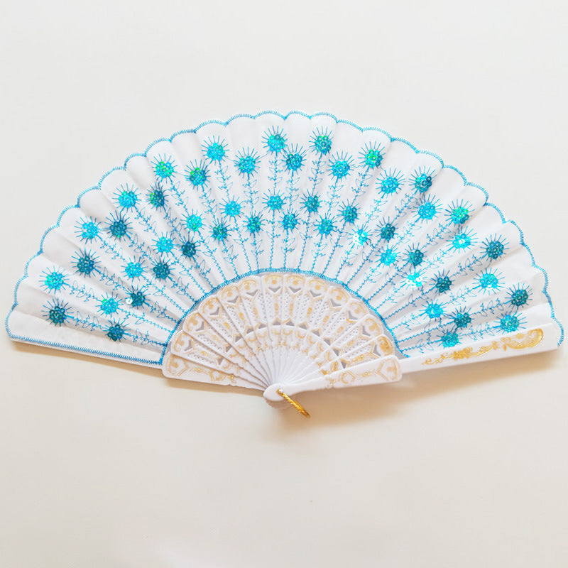 Women's high-quality lace fan with artistic floral motifs Stornfield
